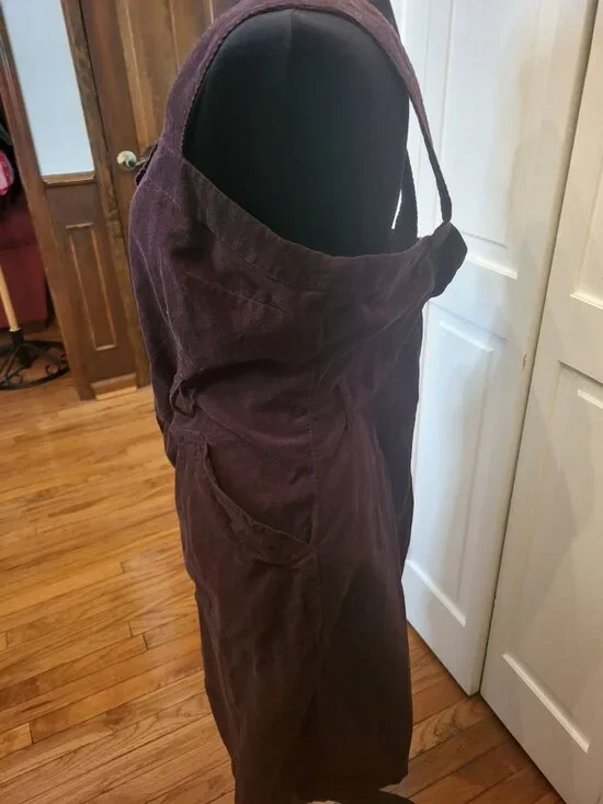 Universal Thread Brown Corduroy Jumper Dress Pockets L Cottage Peasant Milkmaid - Picture 5 of 9